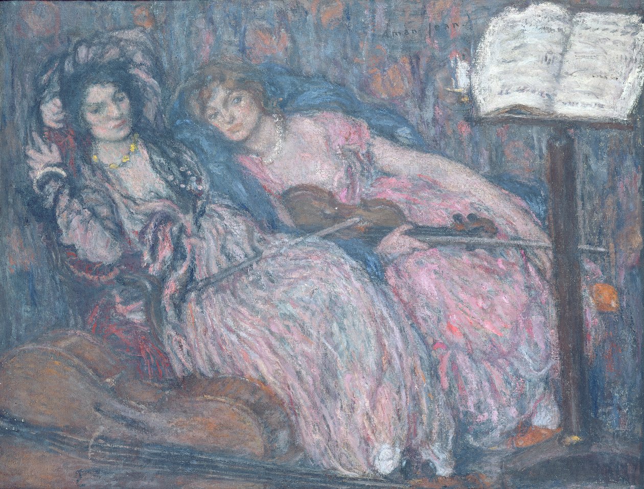 The Two Violinists by Edmond François Aman Jean