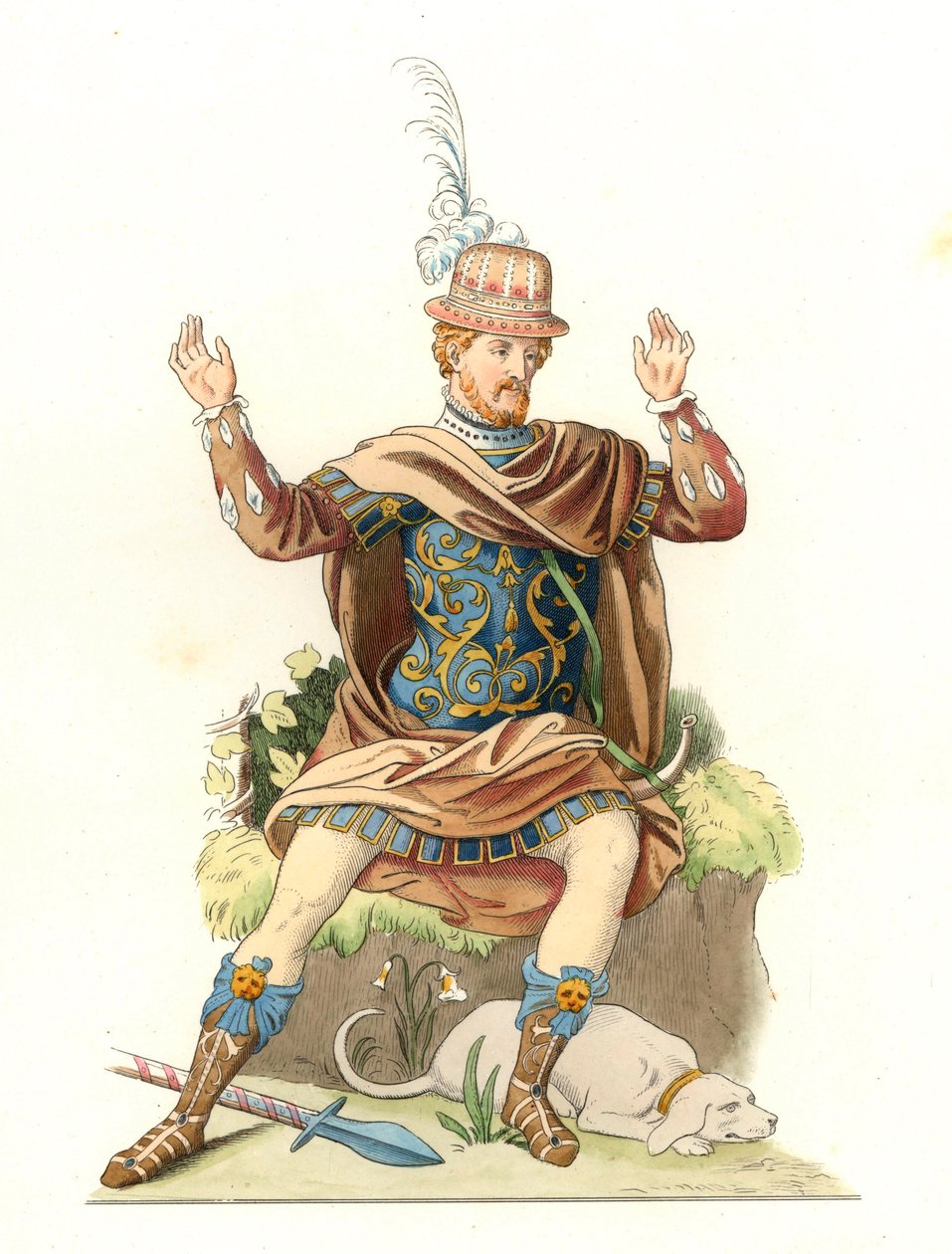 French Gentleman Wearing an Antique Costume by Edmond Lechevallier Chevignard