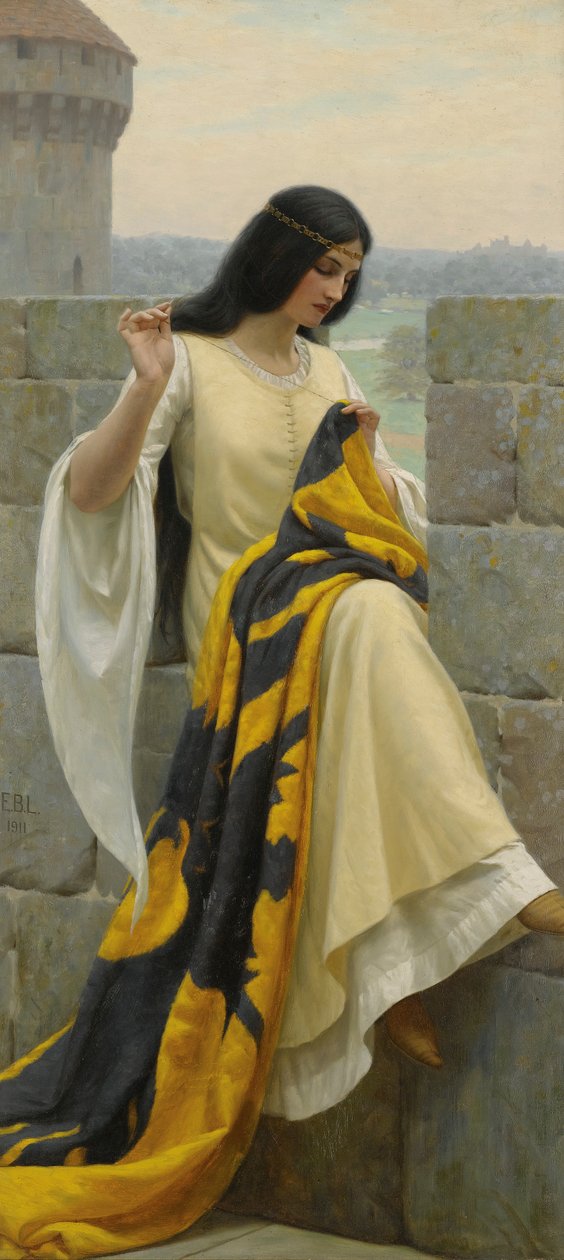 Stitching the Standard by Edmund Leighton