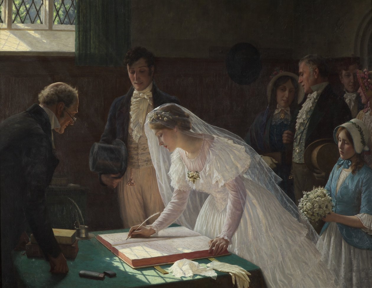 Signing the Register by Edmund Blair Leighton