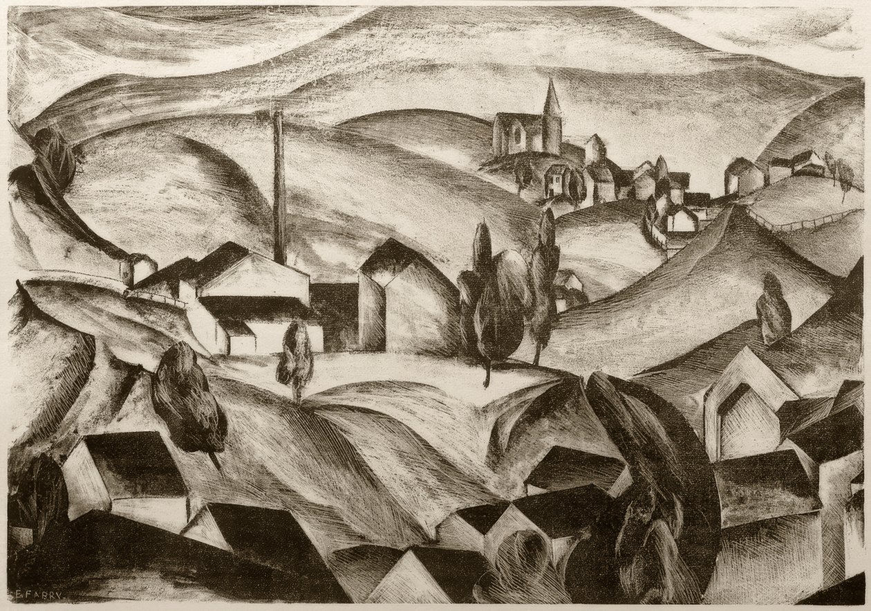 Landscape with Houses by Edmund Fabry