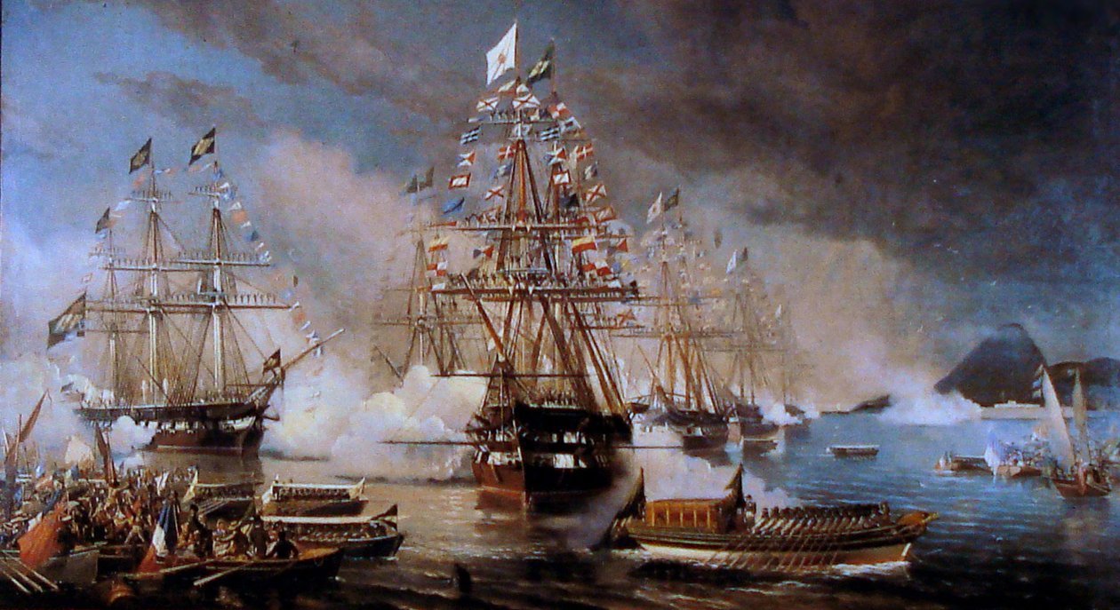 Arrival of the Frigate Constituicao, Bringing Teresa Cristina on Board by Edoardo De Martino