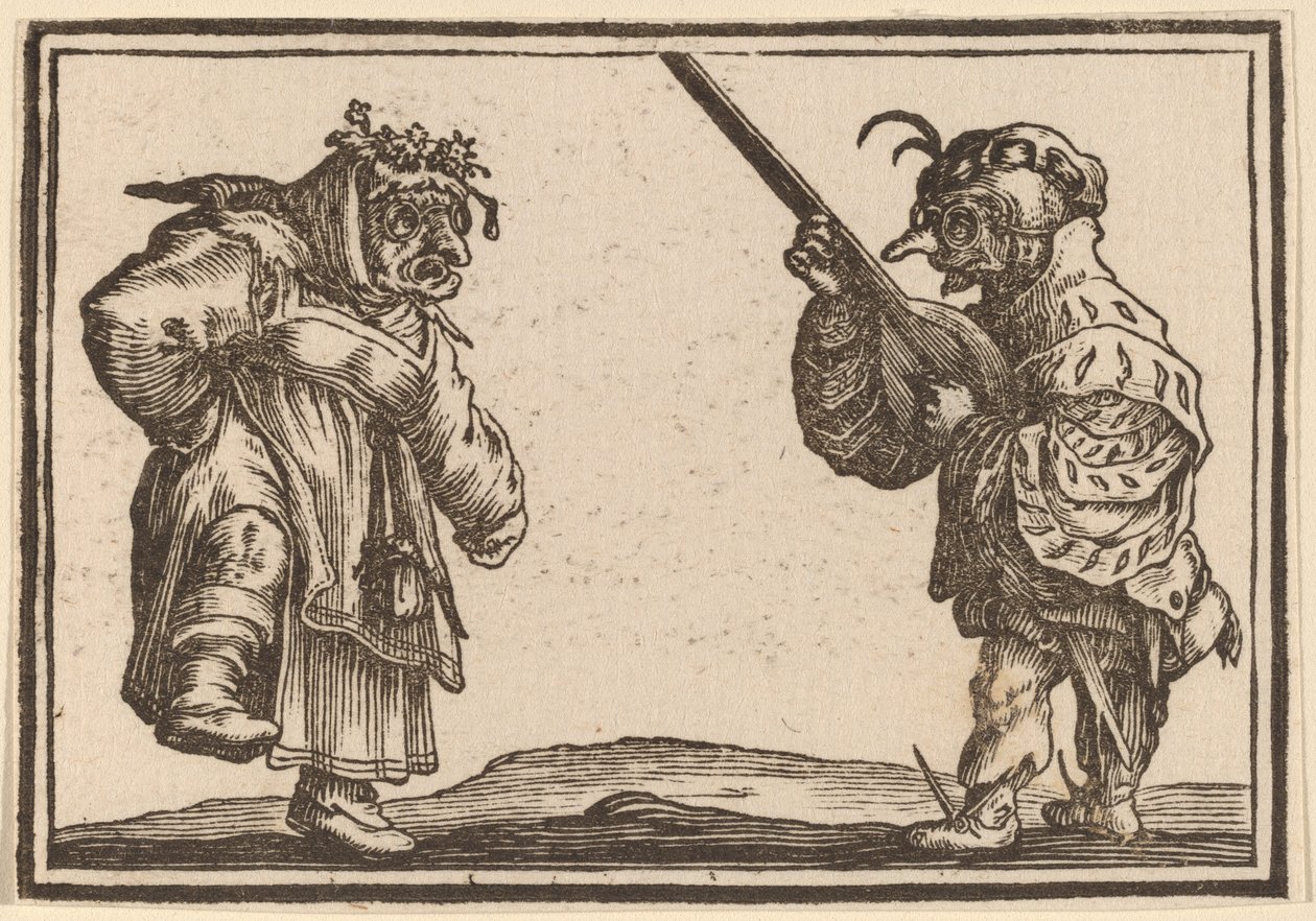 Dancers with Lute by Edouard Eckman after Jacques Callot