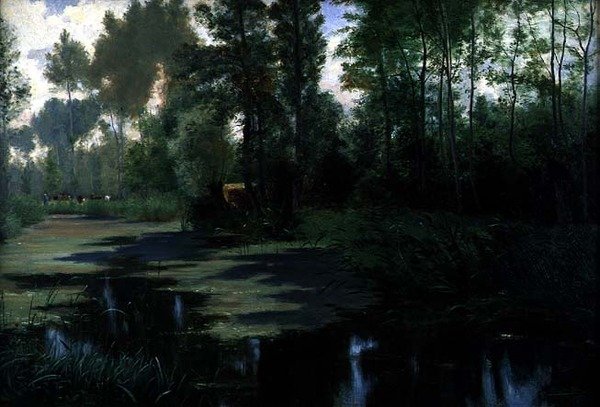 Landscape with a Pond by Edouard Louis Boudier