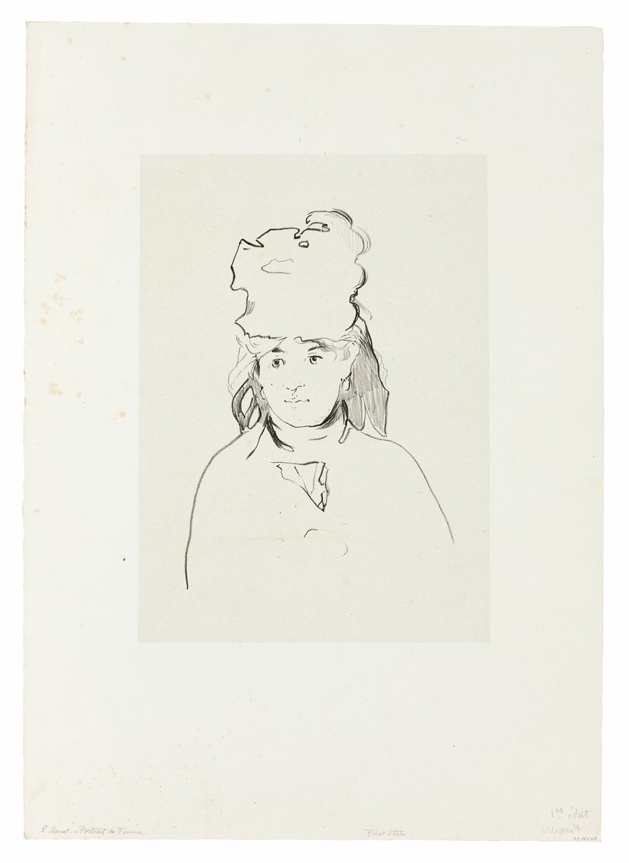 Berthe Morisot in Silhouette by Édouard Manet