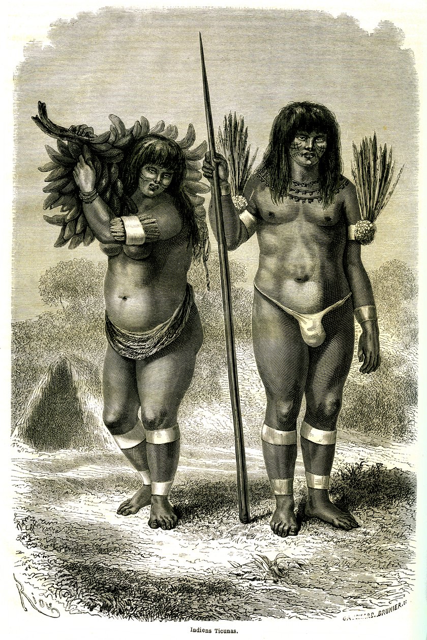 Couple of Ticuna Indians from Peru by Edouard Riou