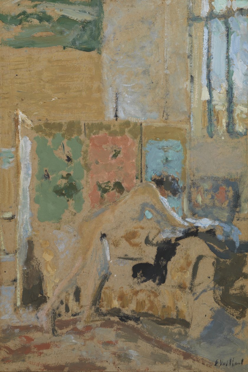 Interior with a Screen by Edouard Vuillard