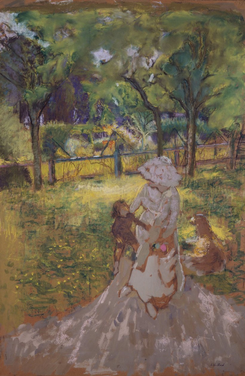 Mother and Child in the Garden by Edouard Vuillard