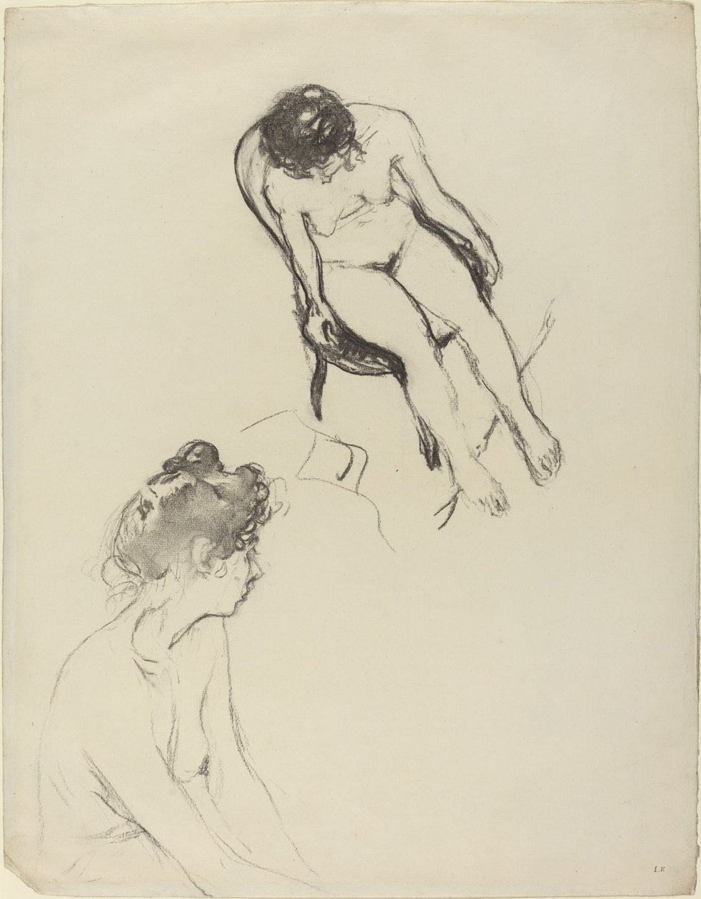 Two Nude Figure Studies by Edouard Vuillard