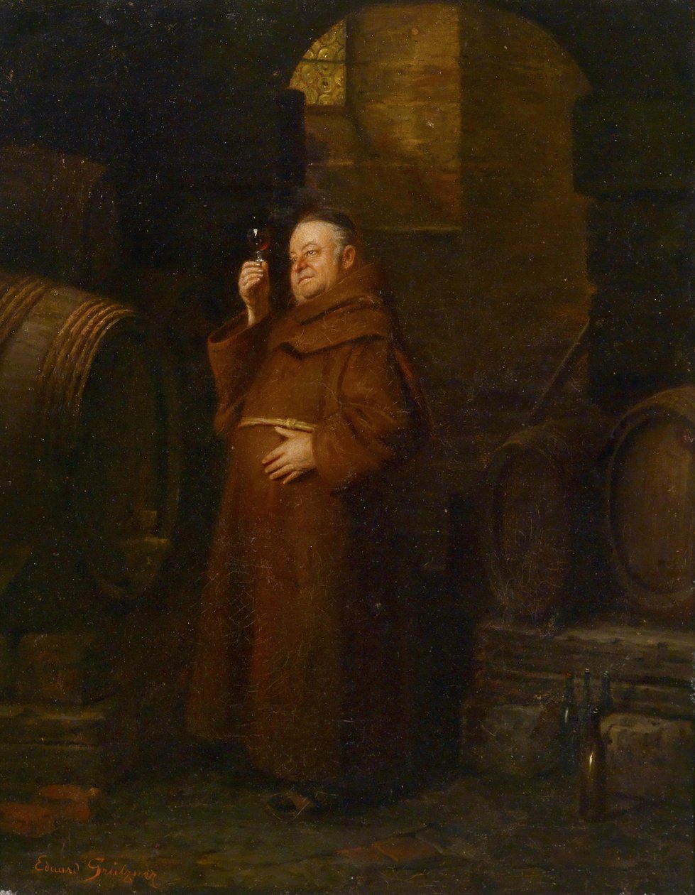 Monk at the Wine Tasting by Eduard von Grutzner
