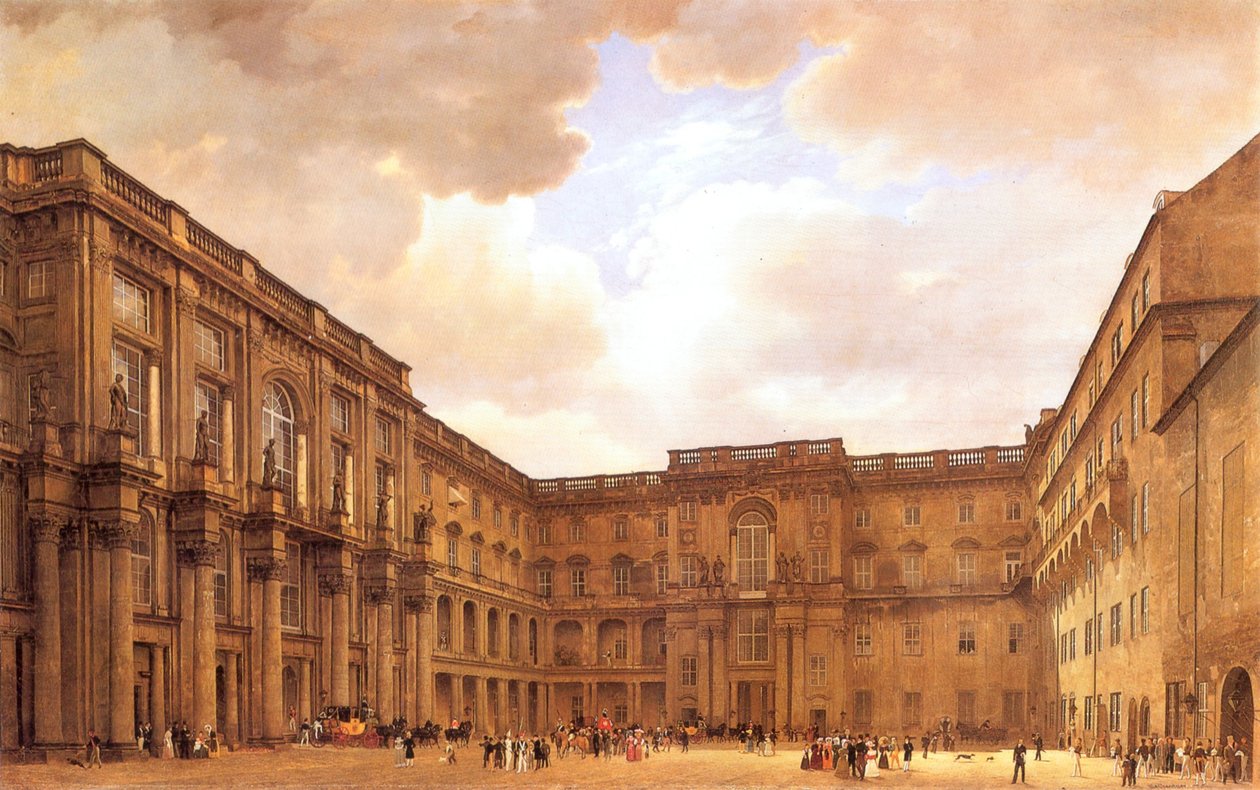 Schlüterhof in the Berlin Palace by Eduard Gaertner