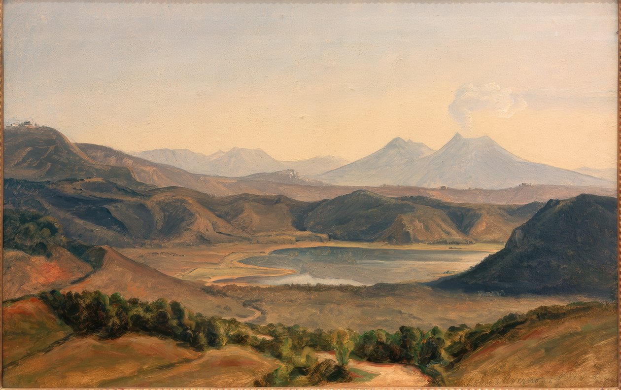Lake Avernus and Vesuvius by Eduard Wilhelm Pose