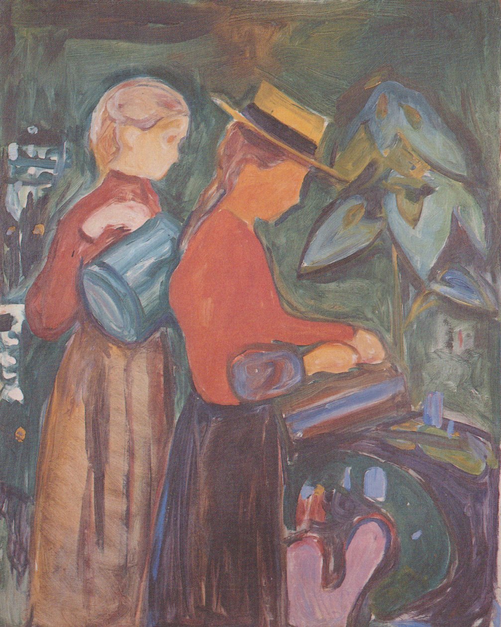 Girl Watering Flowers by Edvard Munch