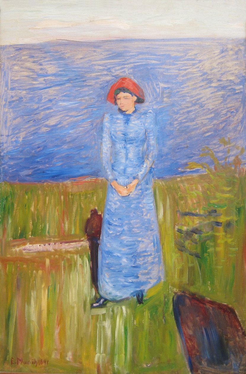 Woman in Blue against Blue Water by Edvard Munch