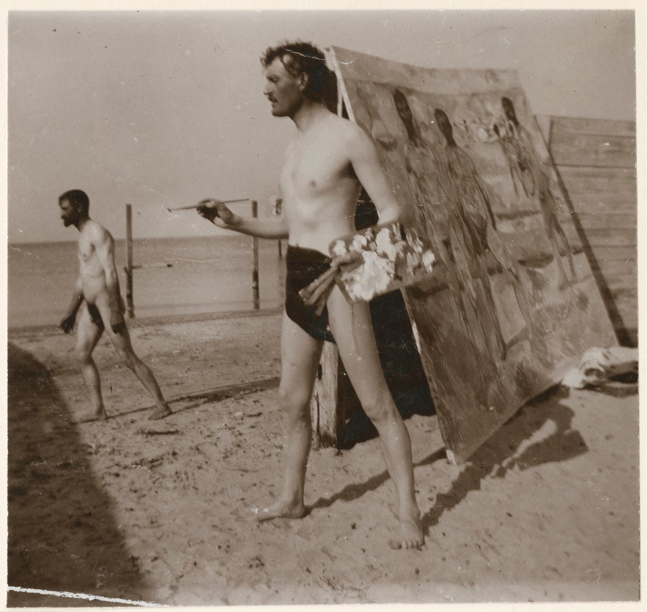 Edvard Munch at the Beach in Warnemünde by Edvard Munch