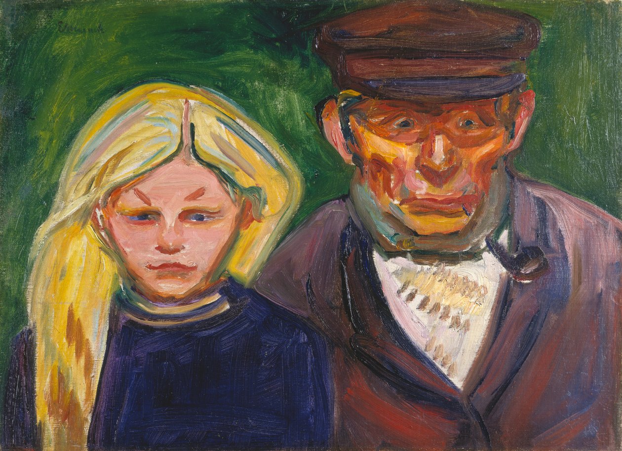 Old Fisherman and His Daughter by Edvard Munch