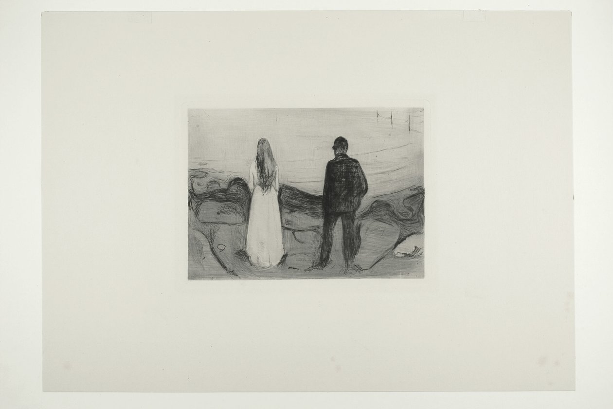 Two Human Beings. The Lonely Ones by Edvard Munch