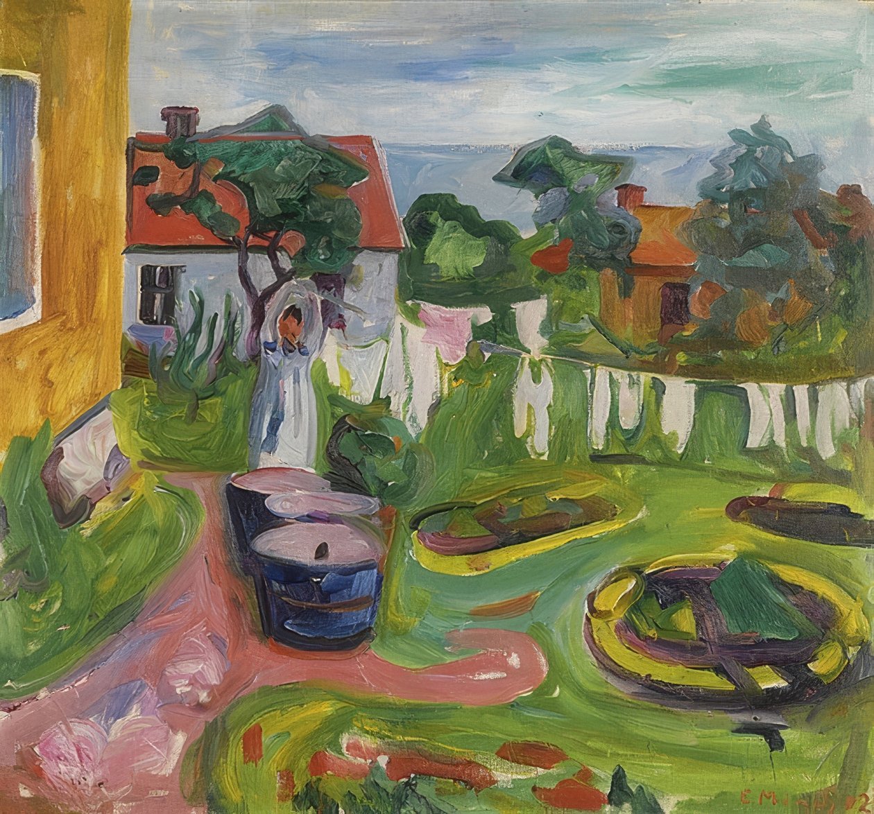 Laundry on the Line in Asgardstrand by Edvard Munch