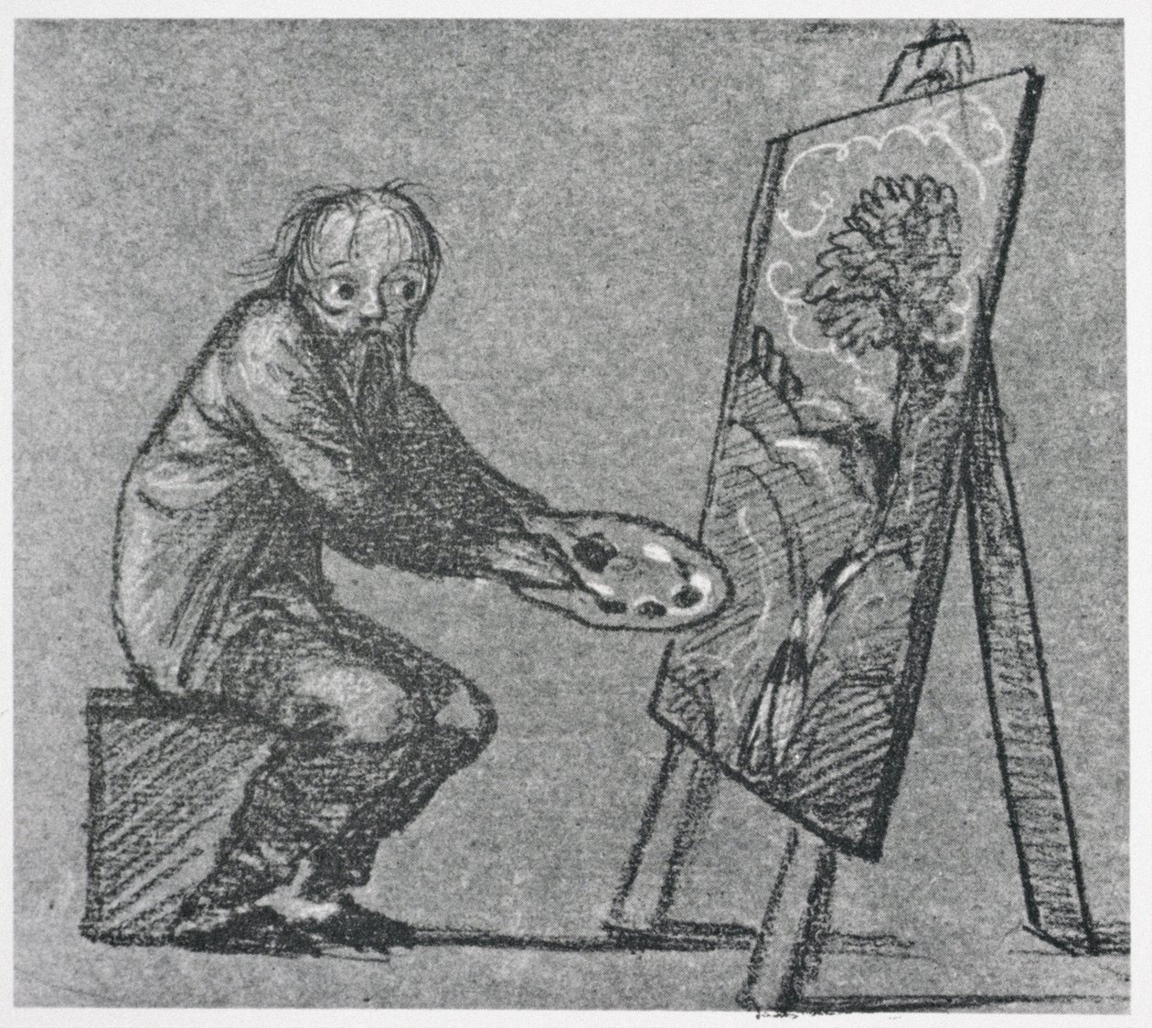 Caricature self portrait by Edward Burne Jones