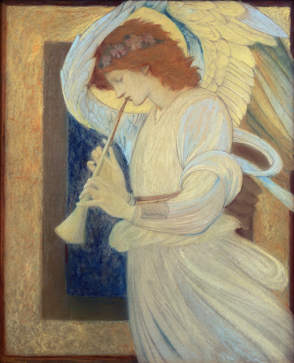 An Angel Playing a Flageolet by Edward Burne Jones