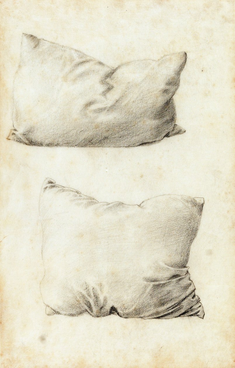 Studies of pillows by Edward Burne Jones