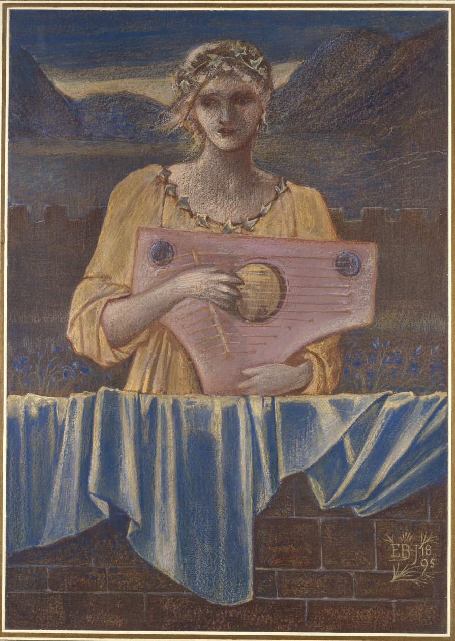 Study of a Woman with a Musical Instrument, 1895 by Edward Burne Jones