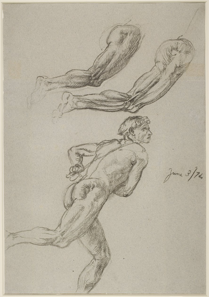 Life Drawing of a Man Running by Edward John Poynter