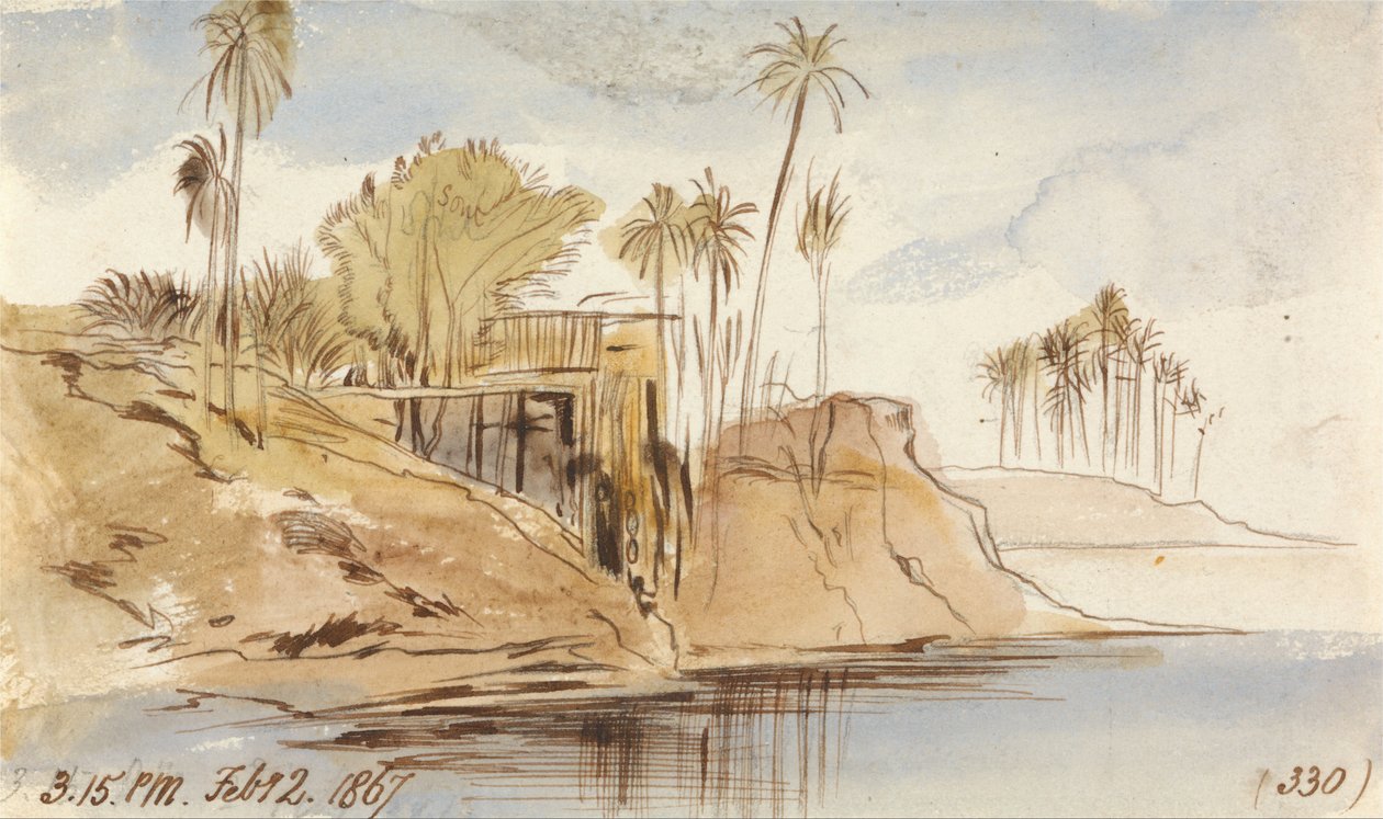Between Ibreem and Wady Halfeh, 3.15 pm, 2 February 1867 by Edward Lear