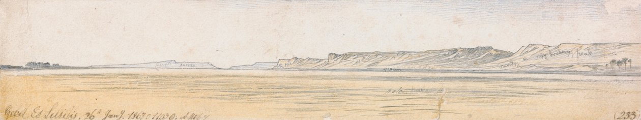 Gebel Es Silsilis by Edward Lear
