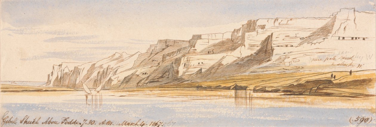 Gebel Sheikh Abu Fodde, 7:30 am, 4 March 1867 by Edward Lear