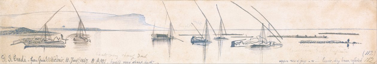 Gebel Sheikh Eredi from Gau el Kebir by Edward Lear