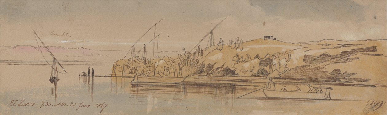 Luxor, 7:30 AM, 20 January 1867 (199) by Edward Lear