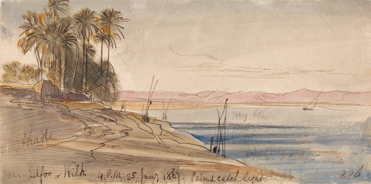 Near Edfu or Kilh by Edward Lear