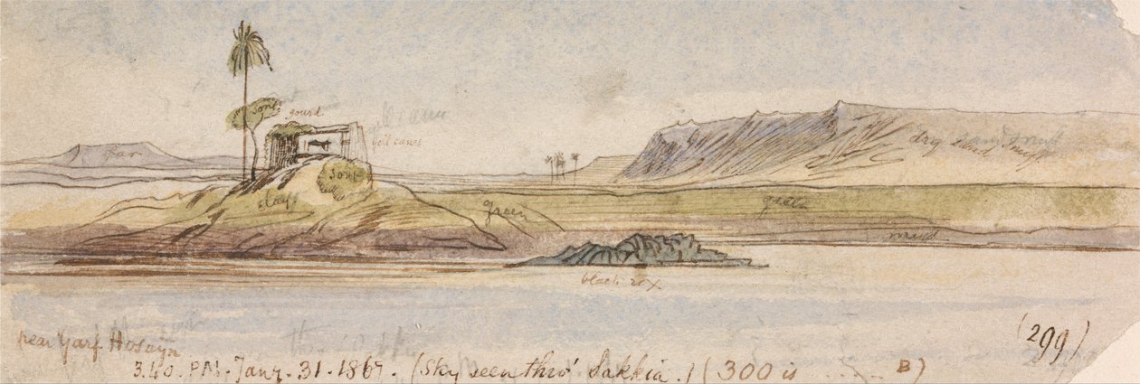 Near Garf Hossayn, 3:40 PM, 31 January 1867 by Edward Lear
