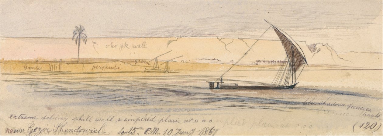 Near Gezir Shendowiel by Edward Lear