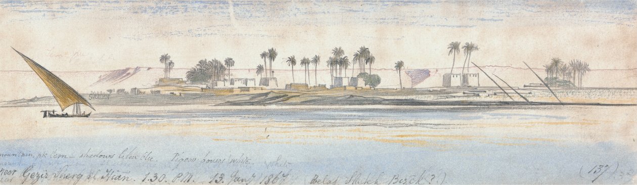 Near Gezir Sherg el Hian by Edward Lear