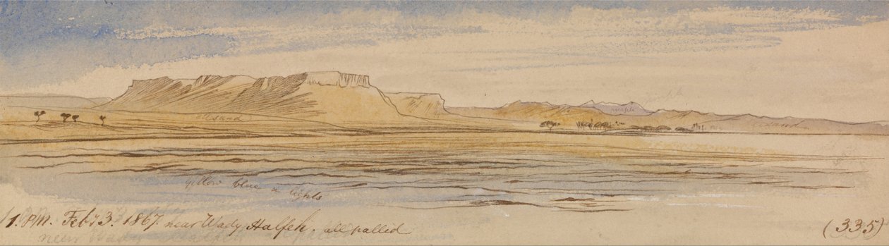 Near Wady Halfeh by Edward Lear