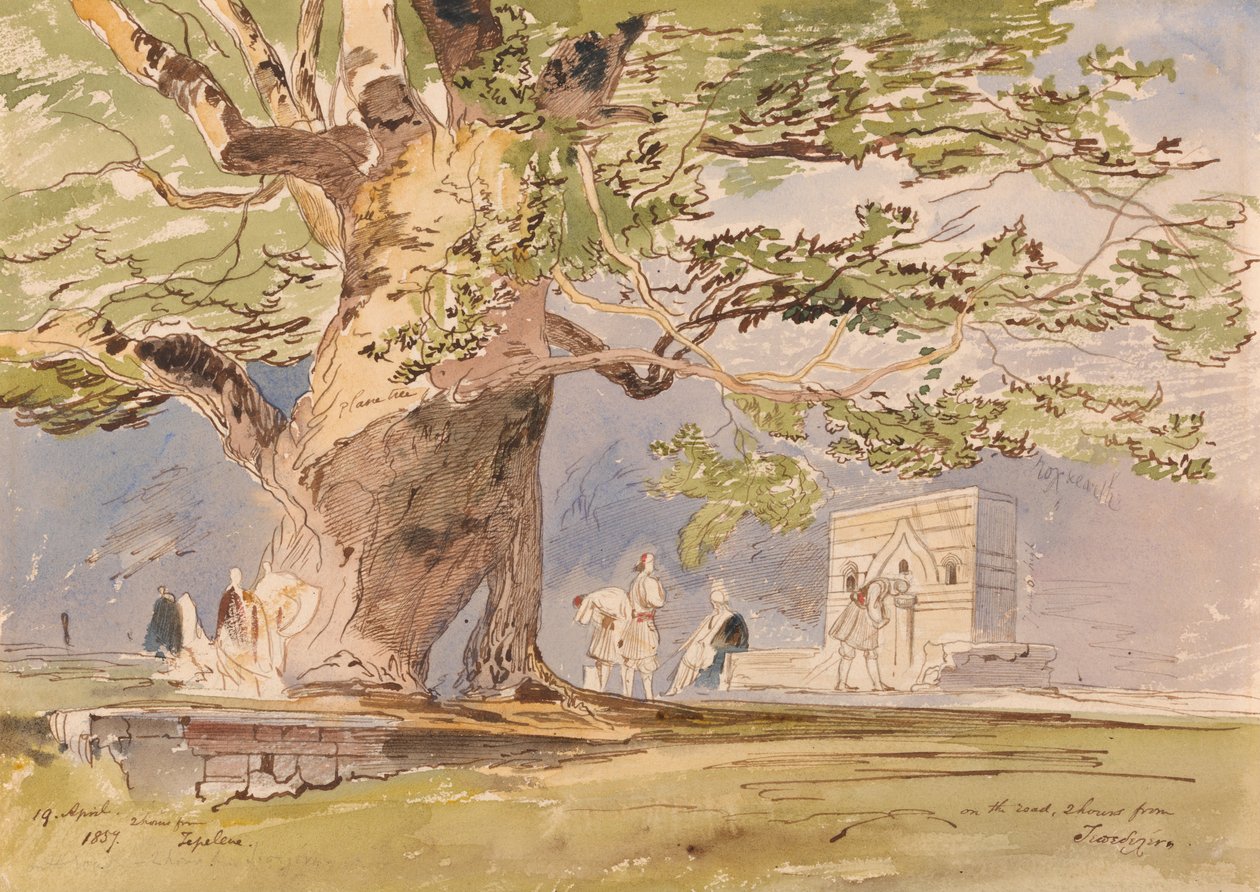 On the Road, Two Hours from Tepelene, 19 April 1857 by Edward Lear