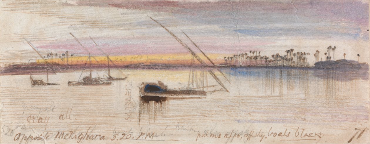 Opposite Melaghara, 5-20 PM by Edward Lear