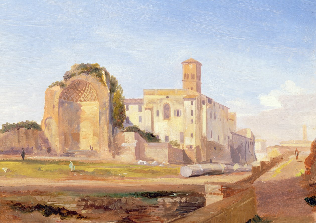 The Temple of Venus and Rome, Rome by Edward Lear