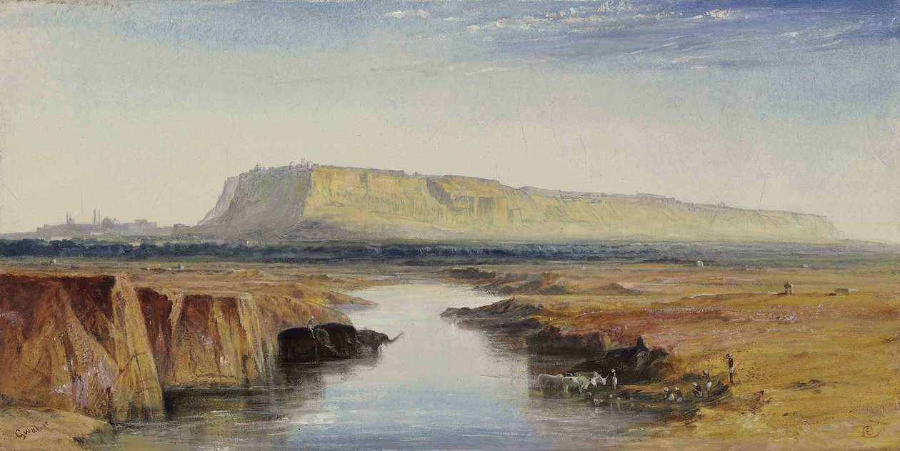 View of Gwalior, India by Edward Lear