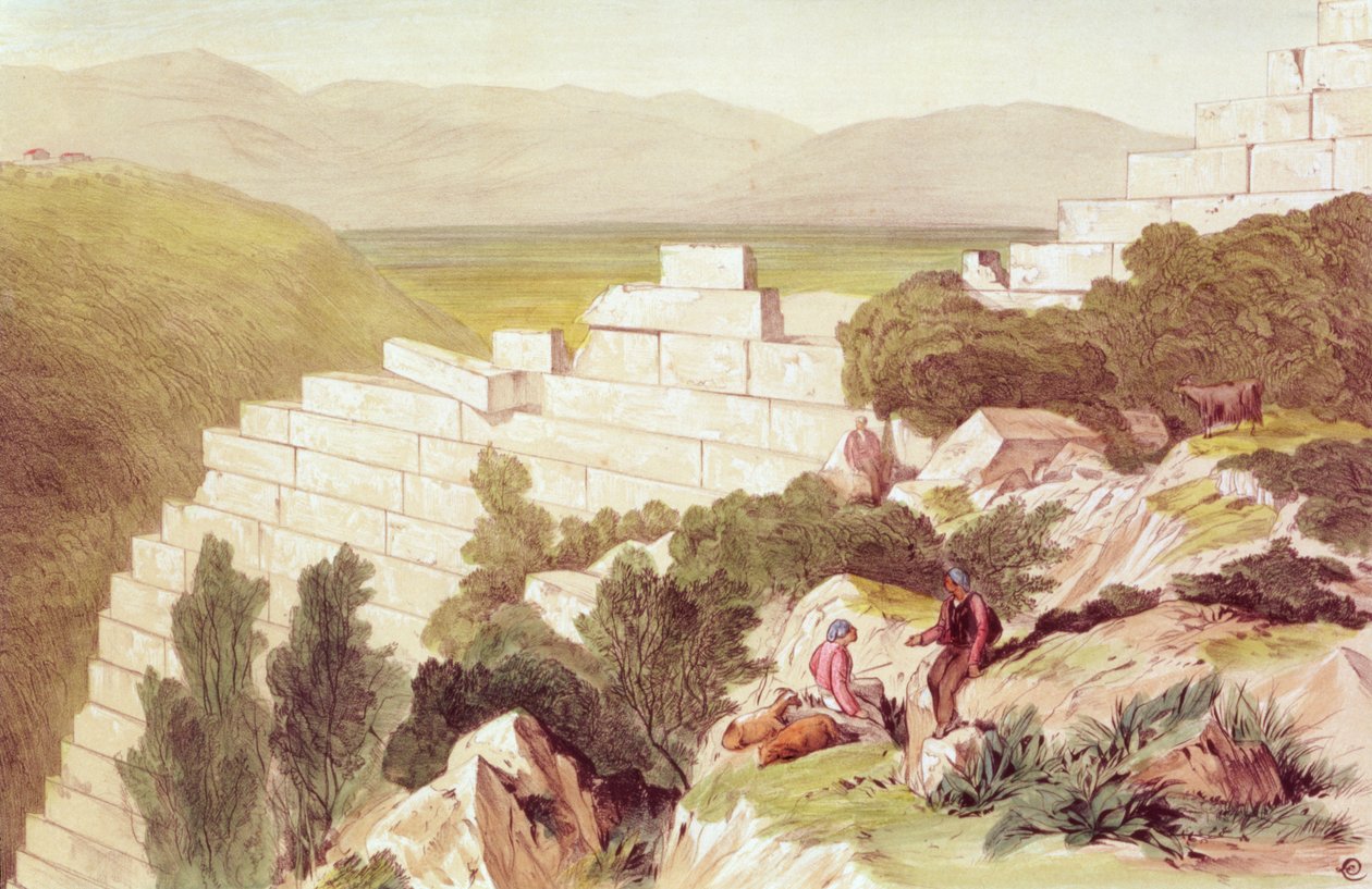 Walls of Ancient Samos, Cephalonia by Edward Lear