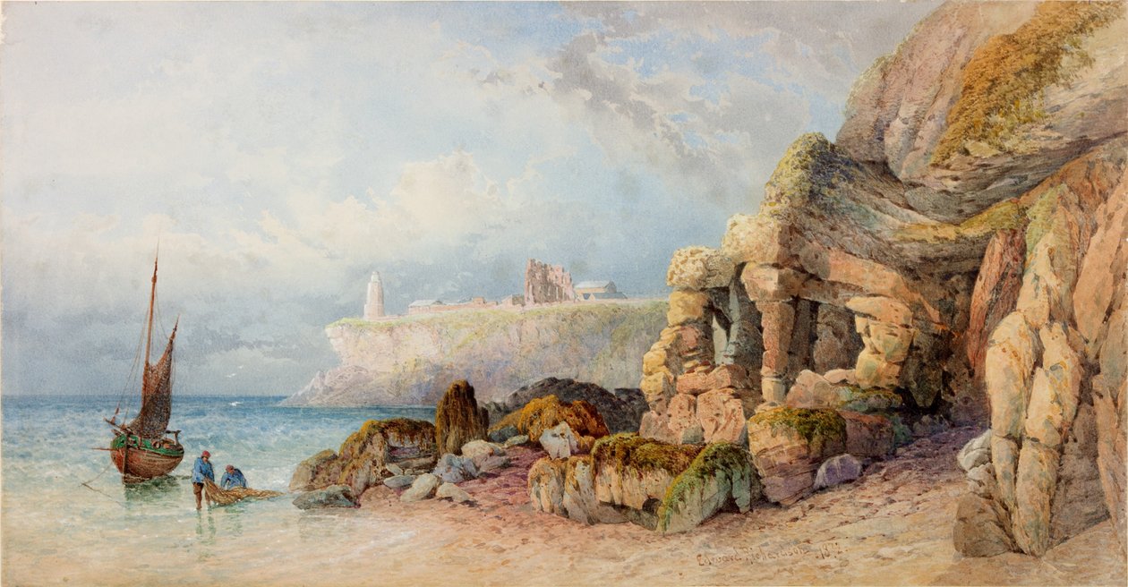 Tynemouth Priory and Lighthouse from the North by Edward Richardson