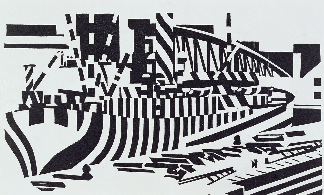 Dazzled Ship in Dry Dock by Edward Alexander Wadsworth