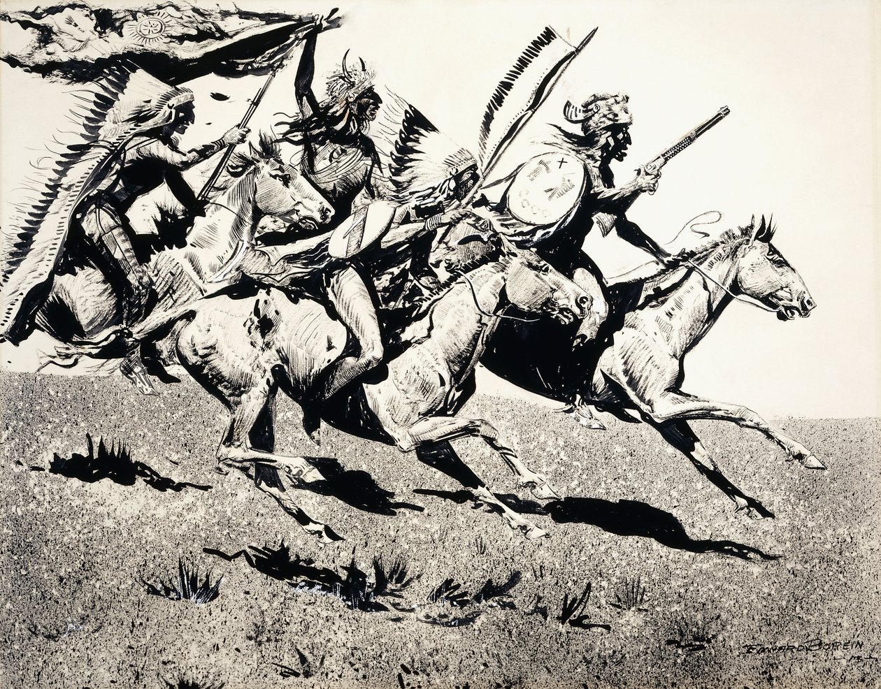 War Party on the Move by Edward Borein