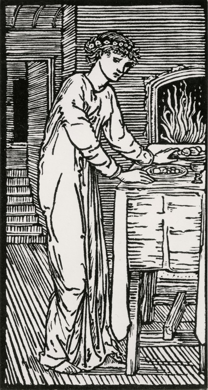 Psyche by the Table by Edward Coley (after) Burne Jones