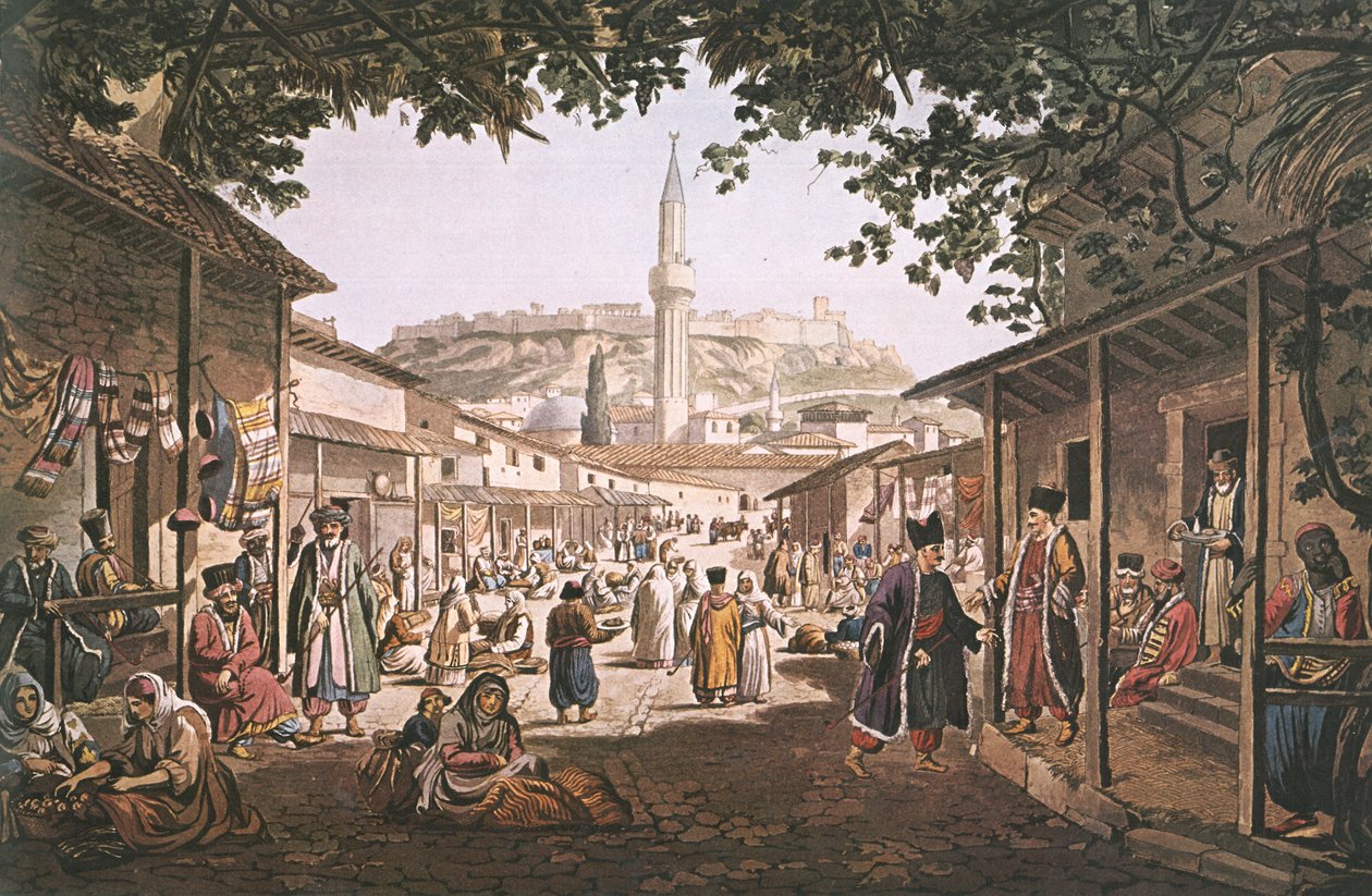 The Bazaar of Athens by Edward Dodwell