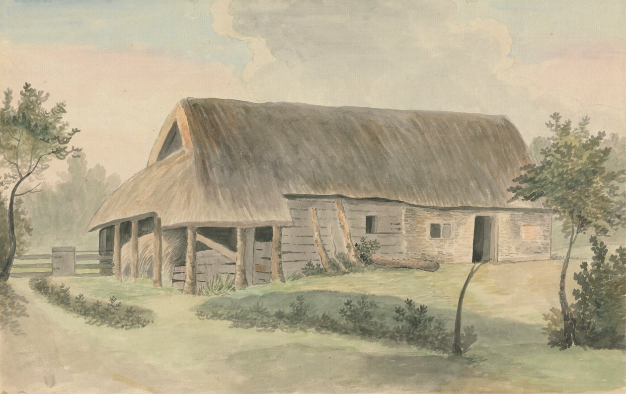 Thatched-roof Barn by Edward Francis Burney