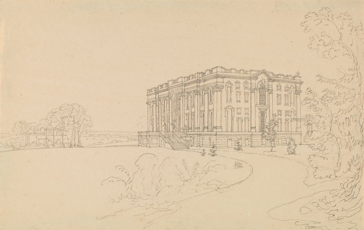 View of Easton Neston, Northants by Edward Francis Burney