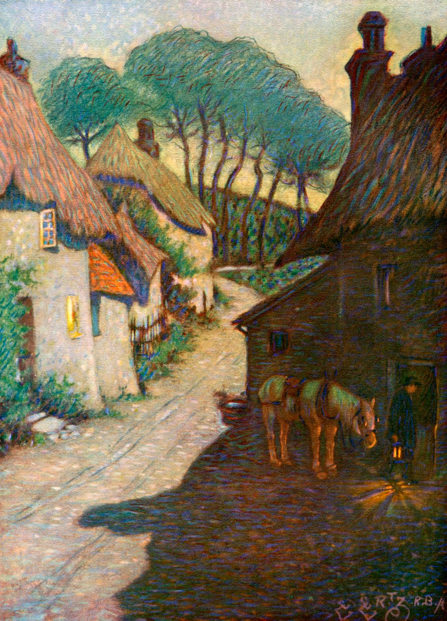 Thurlestone Village, South Devon by Edward Frederick Ertz